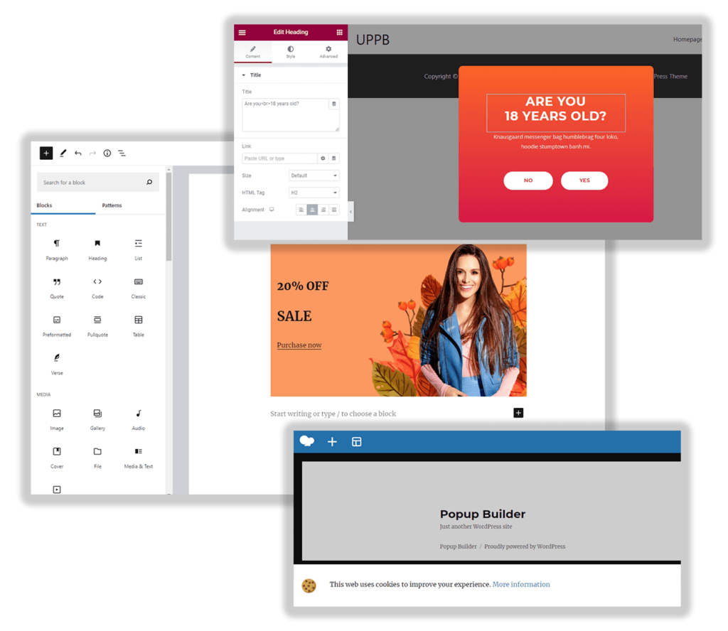 Popup builder for Elementor or WPBakery